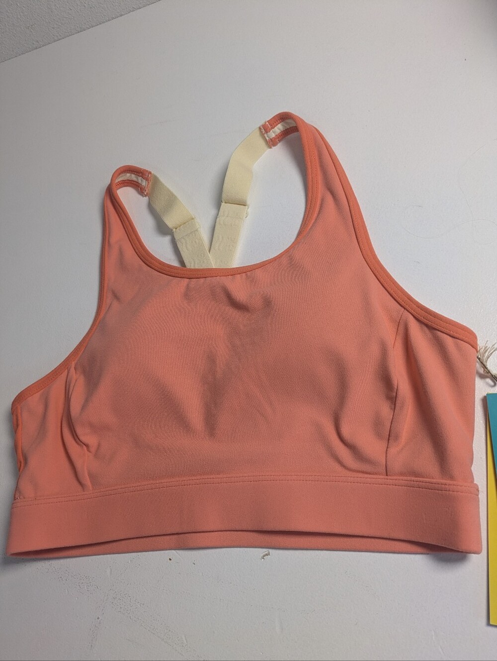 NWT Fair Harbor Corliss Sports Bra Coral Wireless Sz S Coral Race Back Gym Sport - Picture 2 of 12